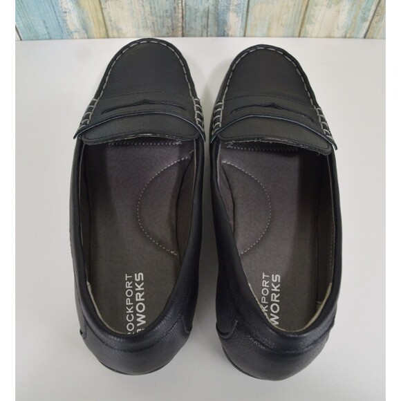 Rockport Works Women's Size 9 (W) Top Shore Steel Toe Penny Loafers Black - Picture 8 of 10